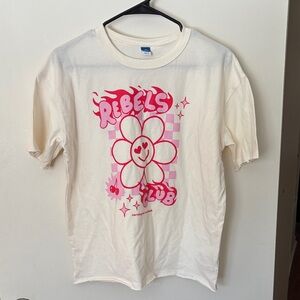 Old Navy Rebels Club Kids T-Shirt - White and Pink